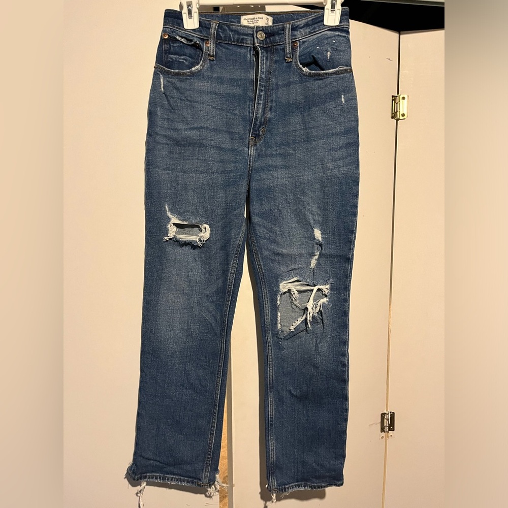 Abercrombie and Fitch ultra high-rise ankle straight curve love Jean